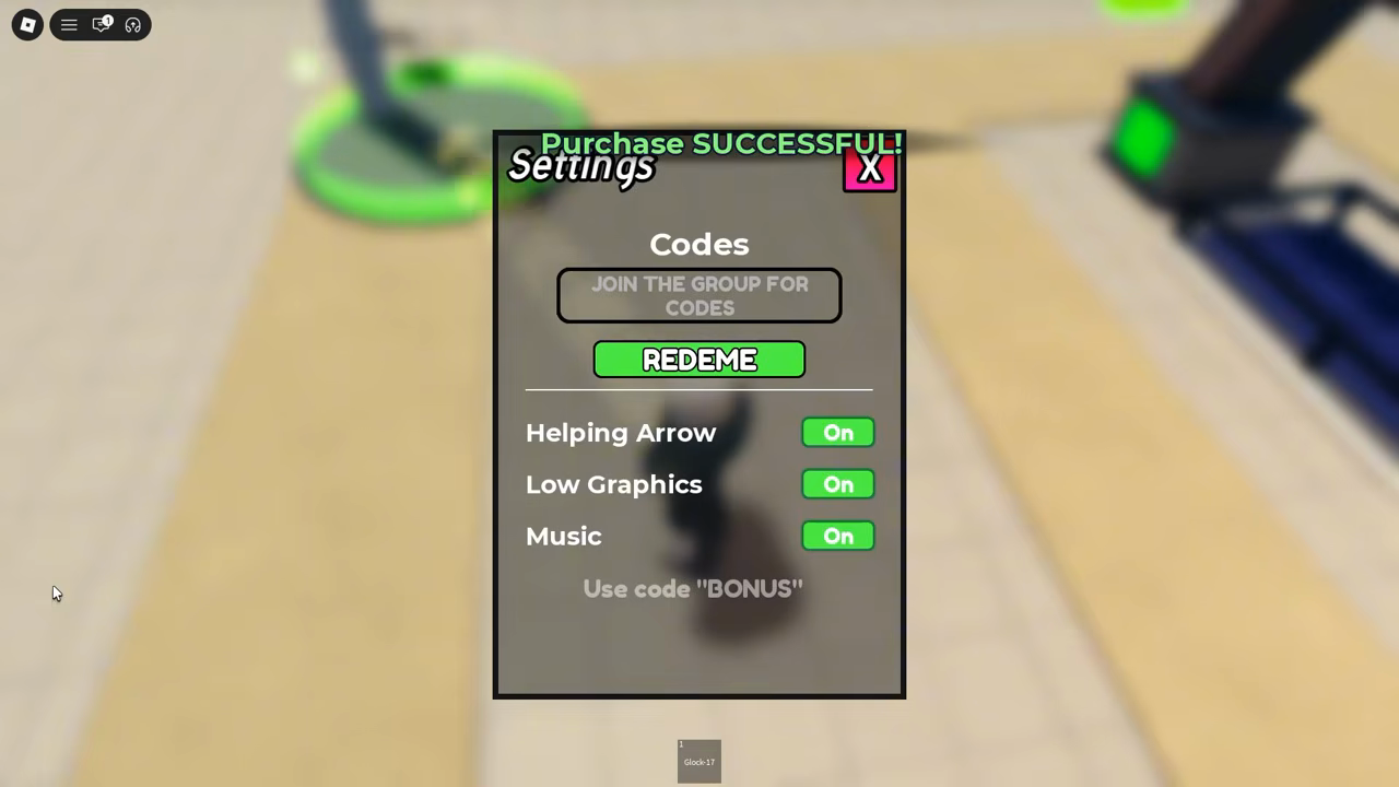 Settings Codes panel with the REDEME button